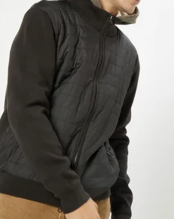 Doudoune Bi-matière Hybride Media noir/marron