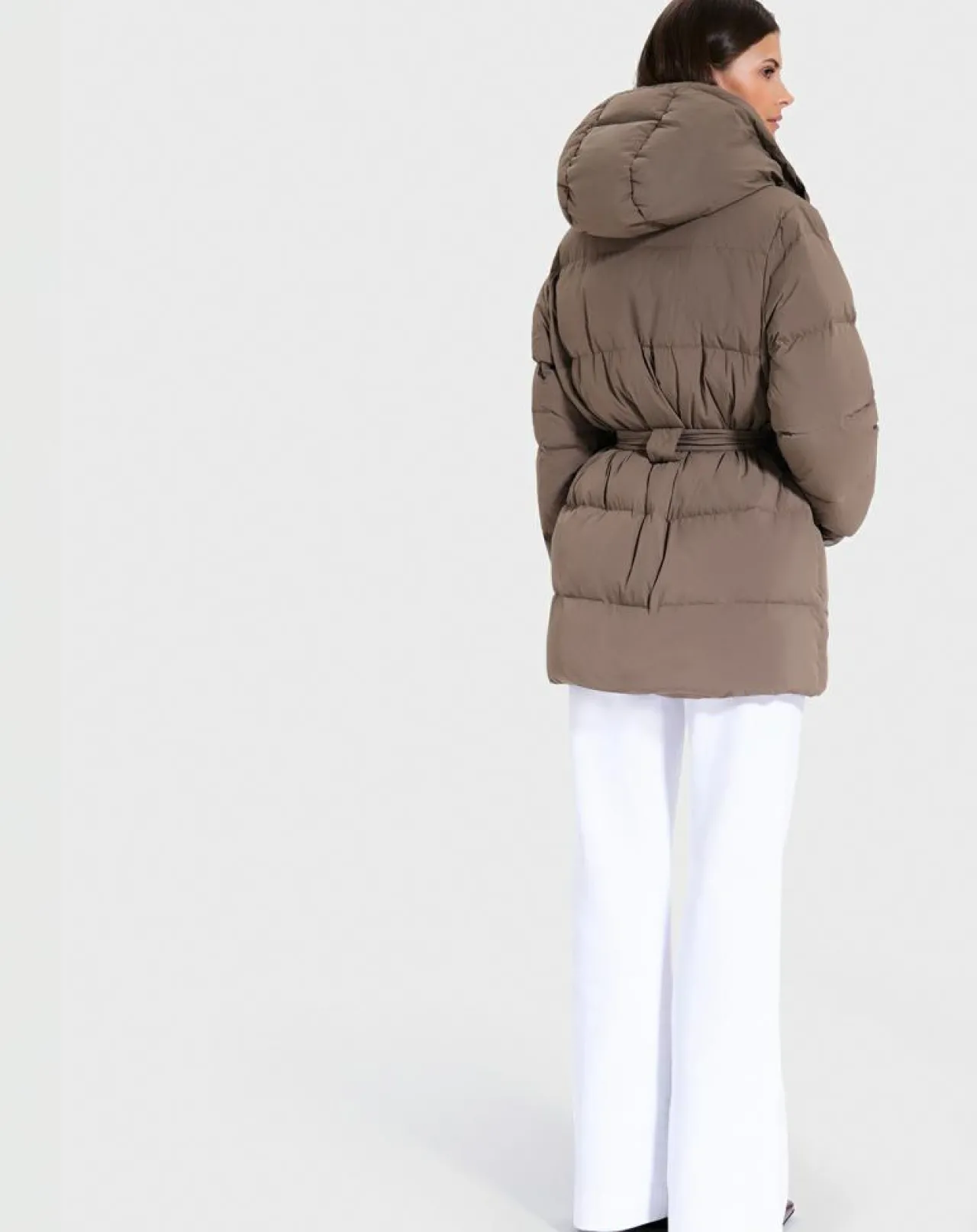 Doudoune ceinturée Dilek kaki marron