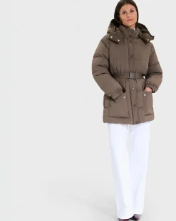 Doudoune ceinturée Dilek kaki marron