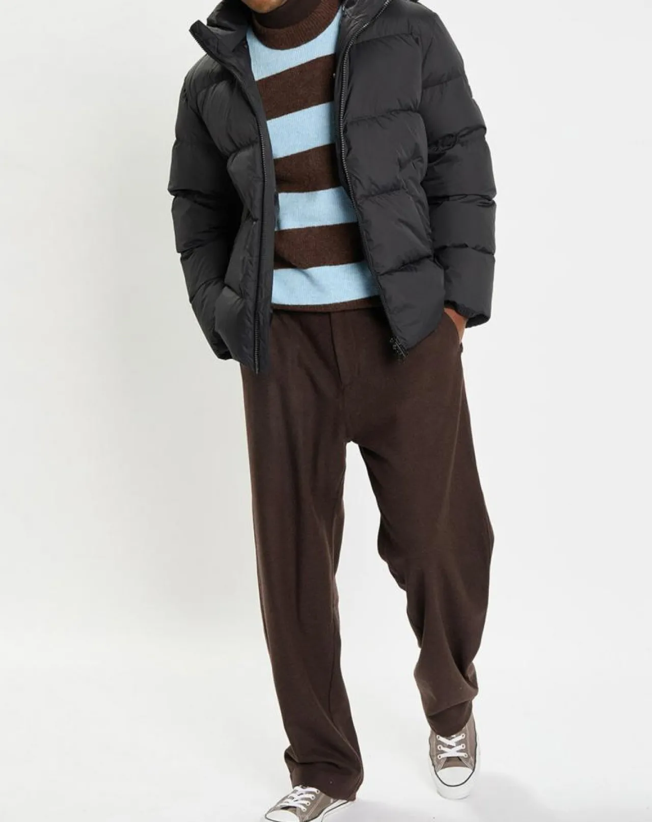 Doudoune courte à capuche Puffer noire