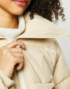 Doudoune courte col montant zip collection EDC by Esprit beige