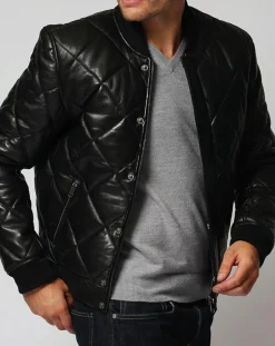 Doudoune en Cuir Andes noire