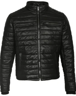 Doudoune en Cuir Anibal noire