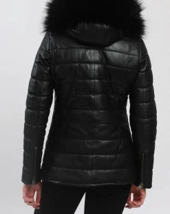 Doudoune en Cuir Bleny noire