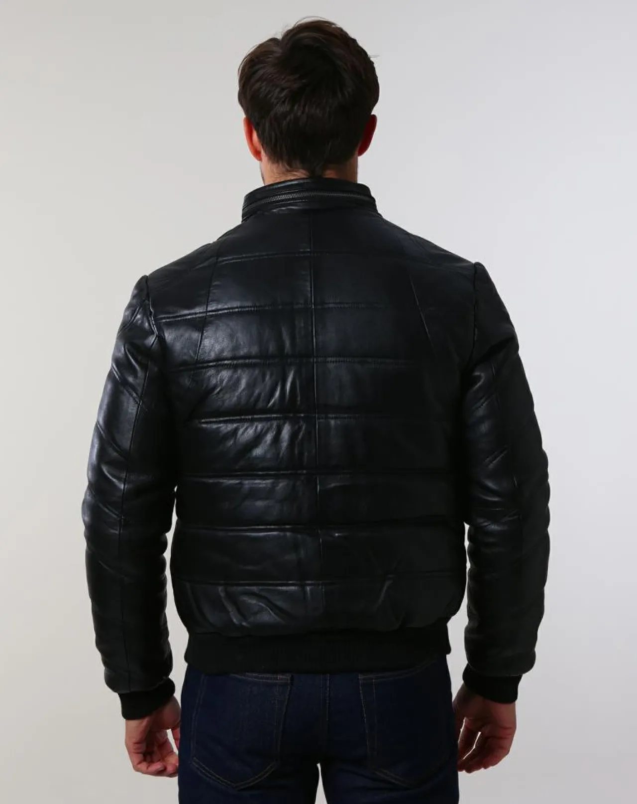 Doudoune en Cuir Brad noire