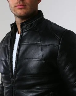 Doudoune en Cuir Brad noire