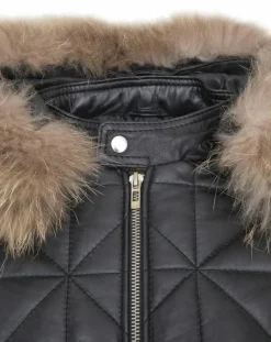 Doudoune en Cuir Kinabalu noire