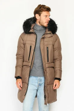 Doudoune longue avec isolation thermique jusqu'à -20 °C marron