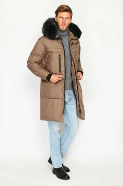 Doudoune longue avec isolation thermique jusqu'à -20 °C marron