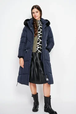 Doudoune longue bleu nuit