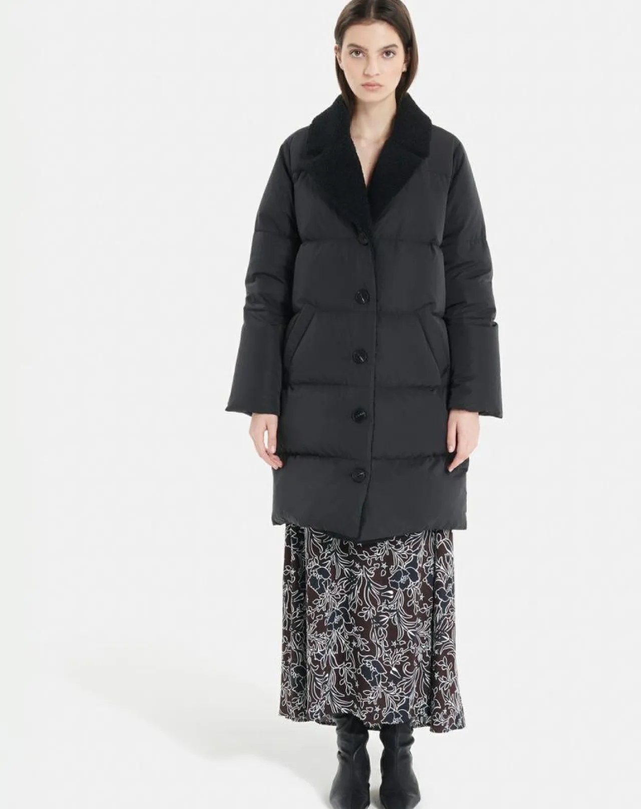 Doudoune longue Daisy noire