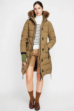 Doudoune longue marron