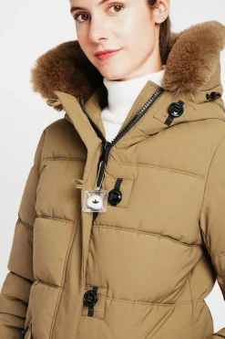 Doudoune longue marron