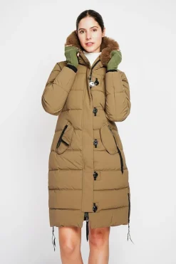 Doudoune longue marron