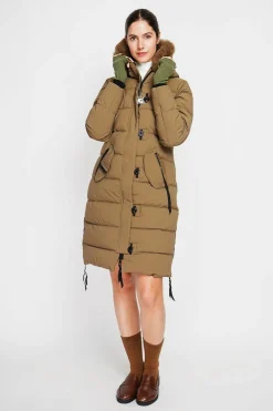 Doudoune longue marron