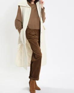 Doudoune longue sans manches padded beige