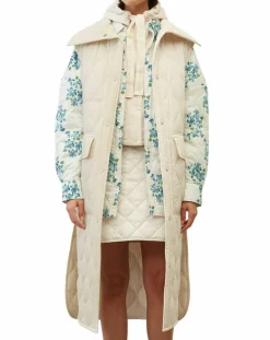 Doudoune longue sans manches padded beige