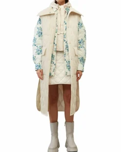 Doudoune longue sans manches padded beige