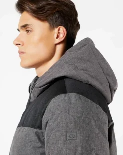 Doudoune Mix Media Hoody grise