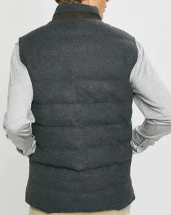 Doudoune Réversible en Laine mélangée gris/marron