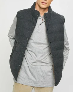 Doudoune Réversible en Laine mélangée gris/marron