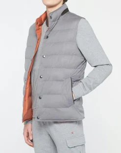 Doudoune Réversible gris/rouille