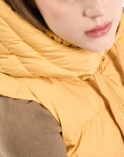 Doudoune sans manches à capuche jaune