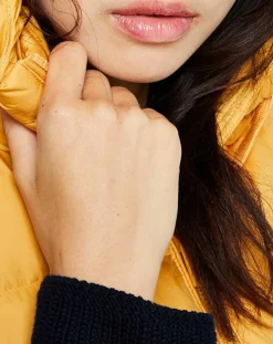 Doudoune sans manches à capuche jaune