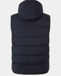 Doudoune sans manches à capuche bleue