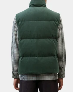 Doudoune sans manches en Velours milleraies 100% Coton Bio verte