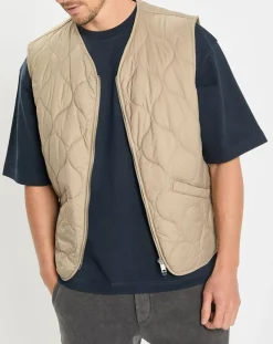 Doudoune sans manches légère beige