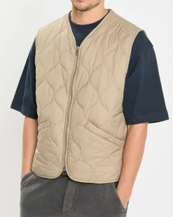 Doudoune sans manches légère beige