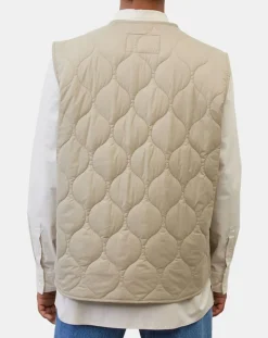 Doudoune sans manches légère beige