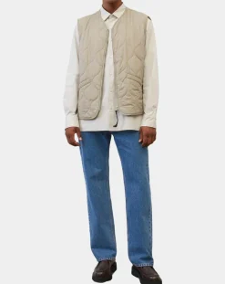 Doudoune sans manches légère beige