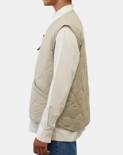 Doudoune sans manches légère beige