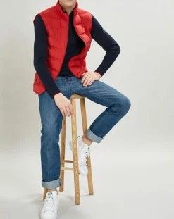 Doudoune sans manches rouge