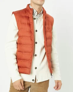 Doudoune sans manches unie orange