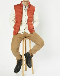 Doudoune sans manches unie orange