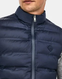 Doudoune sans manches unie bleue