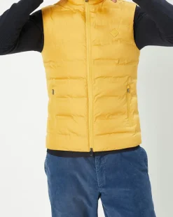 Doudoune sans manches unie jaune