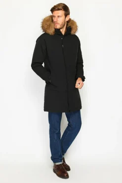 Doudoune semi-longue imperméable avec isolation thermique jusqu'à -20 °C noir