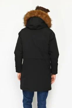 Doudoune semi-longue imperméable avec isolation thermique jusqu'à -20 °C noir