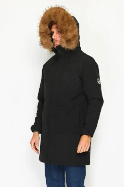 Doudoune semi-longue imperméable avec isolation thermique jusqu'à -20 °C noir