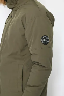Doudoune semi-longue imperméable avec isolation thermique jusqu'à -20 °C kaki