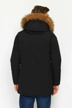 Doudoune semi-longue imperméable avec isolation thermique jusqu'à -20 °C noire