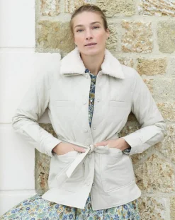 Doudoune Vancouver col fausse fourrure beige