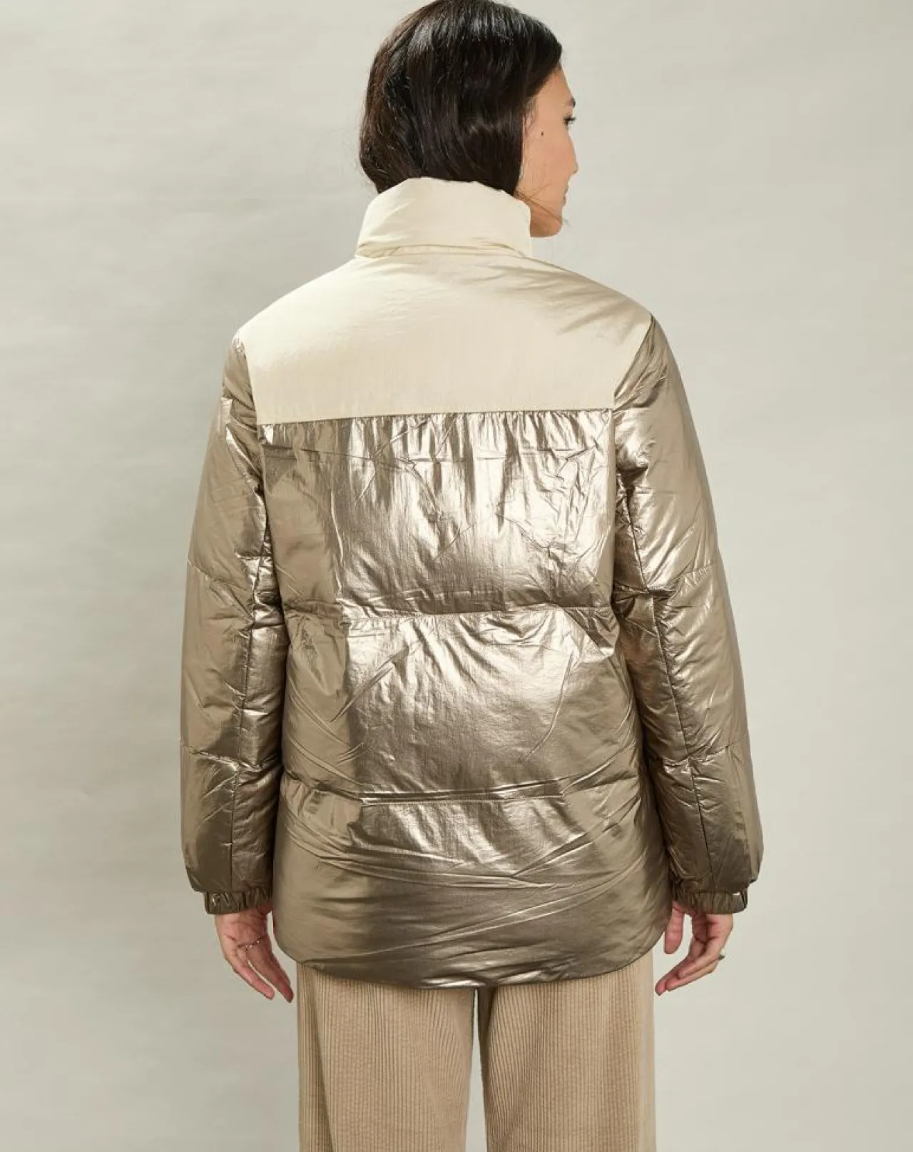 Doudoune Volfy Foil écru/bronze