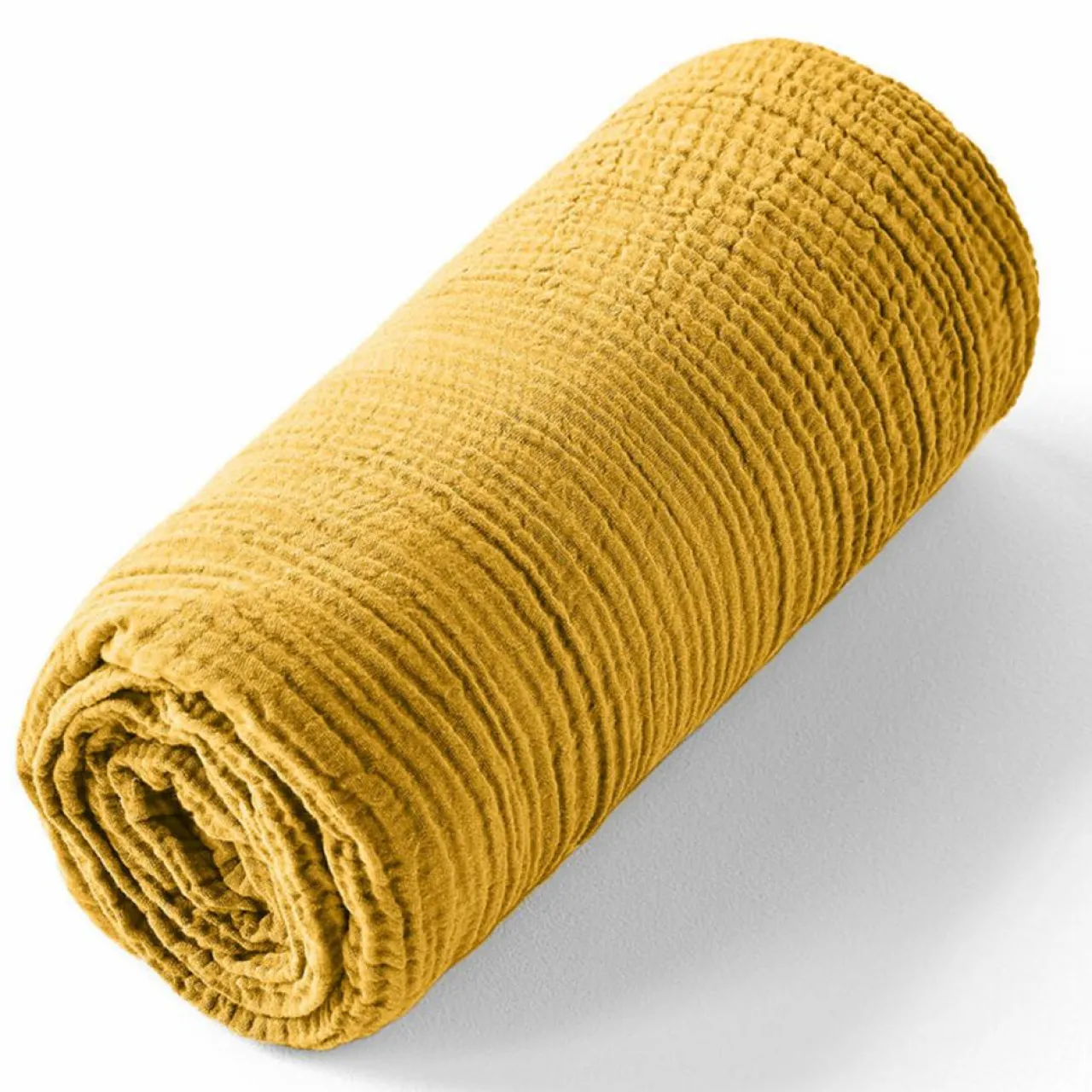 Drap housse 100% Gaze de coton bonnet 30 cm jaune