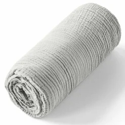 Drap housse 100% Gaze de coton bonnet 30 cm gris