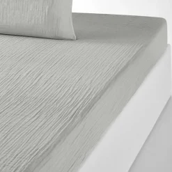 Drap housse 100% Gaze de coton bonnet 30 cm gris